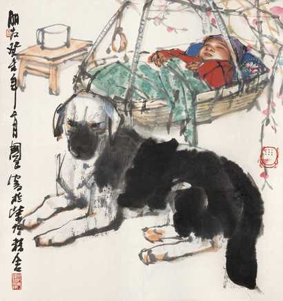 史国良 2003年作 朋友 镜心